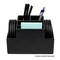Dacasso Black Leather Multi-Purpose Desk Supply Organizer A1048 - alternate 3